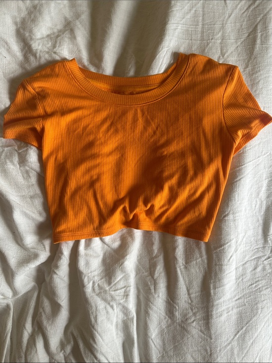 aerie Tops - Offline By Aerie Bright Orange Ribbed Crop Top